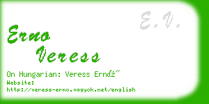 erno veress business card